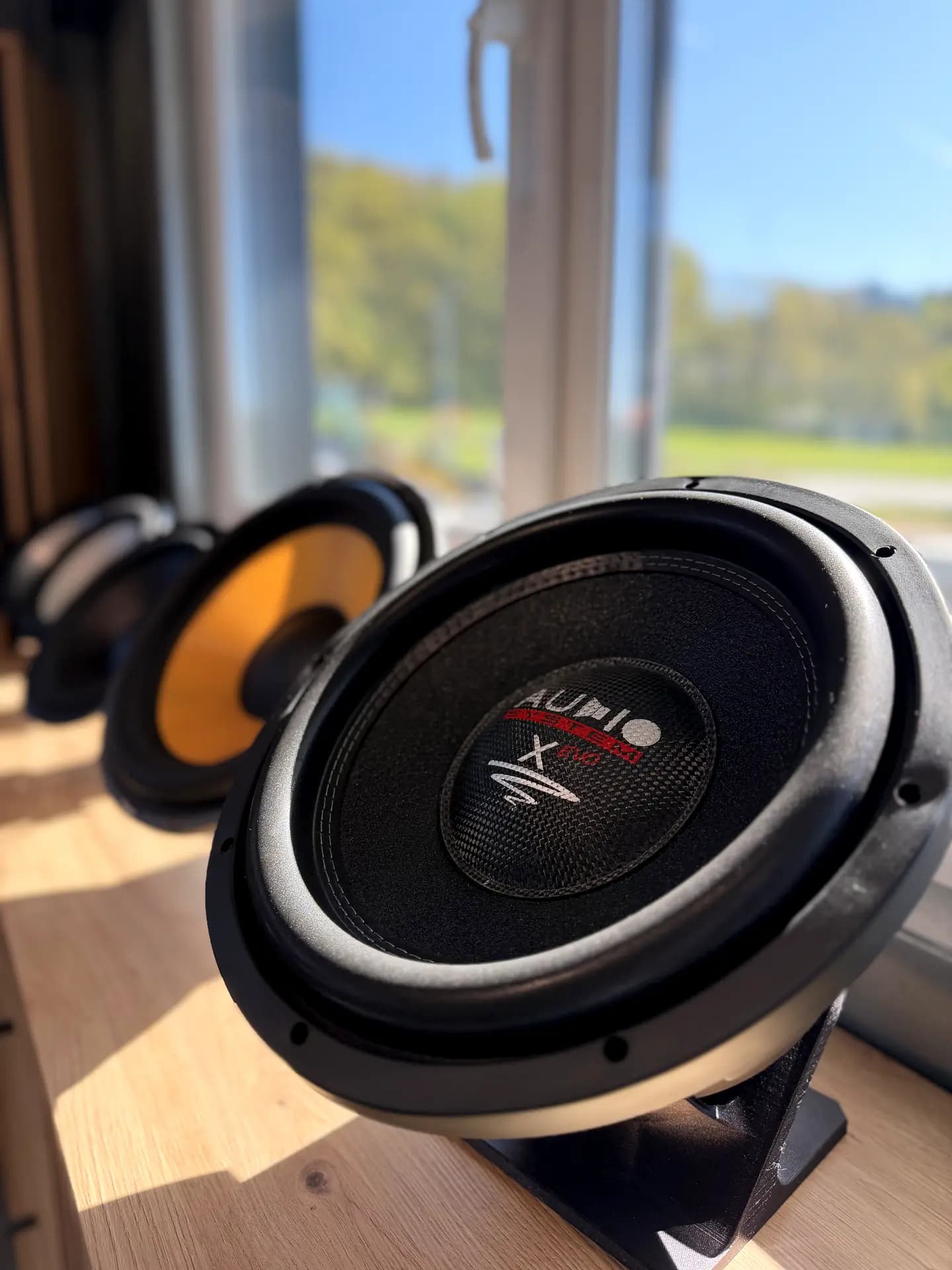 AUDIO SYSTEM X EVO Subwoofer — High-End Car-HiFi Komponente im ARS:MOOSIX Showroom